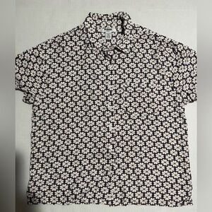 rsq flower aop ss button up shirt, women's medium #1239